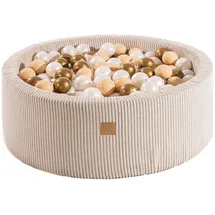 MeowBaby Aesthetic Bällebad, Ecru, White/Gold