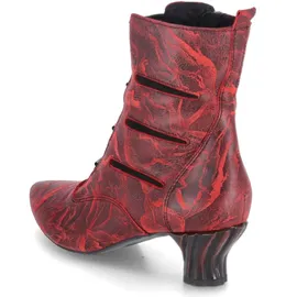 SIMEN Damen Stiefeletten Rot Glattleder marmoriert Größe: 39 - 39