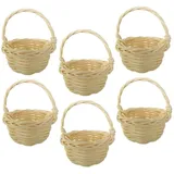 Zerodeko 6stücke Miniatur-geflechtkörbe Rustikale Mini-körbe Gewebte Mini-aufbewahrungsboxen Tragbare Kleine Körbe Für Zuhause Hochzeit Party Garten Fensterbank Und Dekoration