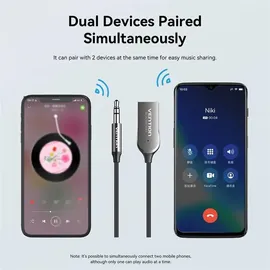 Vention Bluetooth USB-Audioempfänger für das Auto - Grau