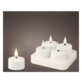 Lumineo LED Teelichter 4 cm 4 St. weiß