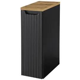 [en.casa] En.Casa, Badezimmerschrank, Unterschrank Skelbolu 20x60x40 cm Schwarz/Eichenoptik