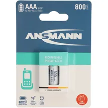 Ansmann Telefon Akku AAA NiMH 800mAh ideal für schnurlose DECT Telefon