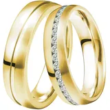 DOOSTI Trauring DOOSTI "Schmuck Geschenk Silber 925 Trauring Ehering Partnerring LIEBE" Gr. 58, gold (gelbgoldfarben), Fingerringe, Damen, 58,mit Zirkonia, Silber 925 (Sterlingsilber), 6mm, Trauring, wahlweise mit oder ohne Zirkonia