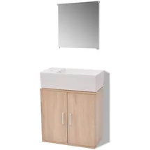 vidaXL Badmöbel-Set 3-tlg. Beige