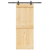 vidaXL Schiebetür mit Beschlag 80x210 cm Massivholz Kiefer