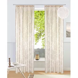 Gardine »Anna«, (1 St.), Viskose, Polyester, Äste-Motiv, 87718434-2 sand