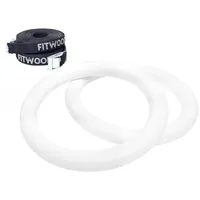 Fitwood Turnringe-Set ""Ulpu"", Weißes Holz, schwarzes Band