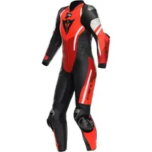 Dainese Misano 3 D-Air perforierte 1-Teiler Damen Motorrad Lederkombi, schwarz-weiss-rot, Größe 46