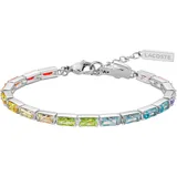 Lacoste Tennisarmband Edelstahlfarben Rot/Orange/Gelb/Champagner/Grün/Hellblau/Türkis/Flieder/Rosa 18 cm