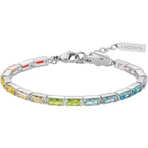 Lacoste Tennisarmband Edelstahlfarben Rot/Orange/Gelb/Champagner/Grün/Hellblau/Türkis/Flieder/Rosa 18 cm