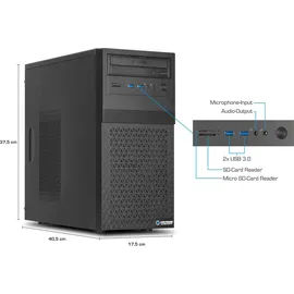 Ankermann CAD Workstation CG01 V2 Intel Core i5-12400F Nvidia GeForce Quadro M2000 4GB 32GB DDR5 RAM 1TB NVMe SSD Windows 11 WLAN & Bluetooth