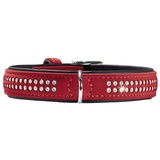 Hunter Softie Deluxe Hundehalsband, Kunstleder, glitzernde Strasssteine, 40 (XS-S), rot