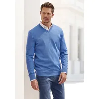 H.I.S. Strickpullover, H.I.S Gr. L (52/54), blau, Herren Pullover aus Feinstrick, Baumwollmischung,