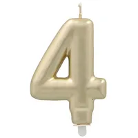 Papstar Zahlenkerze mit Halter 7 cm 12 St. Gold