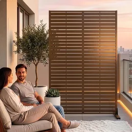 casa.pro Trennwand 180 x 120 cm Braun Stahl