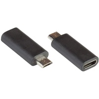 Good Connections Adapter USB 2.0 Stecker Micro B an USB-CTM Buchse, Schwarz