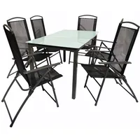 VCM Gartensitzgruppe anthrazit Metall B/H/L: ca. 140x76x80 cm