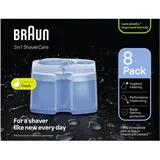 Braun 3-in-1 ShaverCare Reinigungskartuschen für Reinigungsstationen, reinigt Rasierer 10x besser als Wasser, ORIGINAL Kartusche, hygienische Reinigung, Entfernt Haare und Hautpartikel, 8er Pack