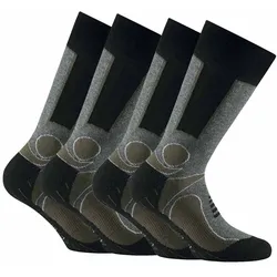 Rohner Basic Unisex Trekking Socken, 4er Pack - Basic Outdoor Socks, Sportsocken Khaki 43-46