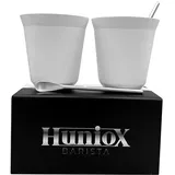 Huniox® 2 x 250 ML Cappuccinotassen - Teeglas Doppelwandig - Kaffeetassen Weiß - Latte Macchiato Tassen - Latte Gläser - Kaffee Tasse – Mokkatassen – Kaffeegläser Set - Kaffee Tassen (CORAL, 250 ML)