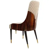 JVmoebel Stuhl Moderne Holz Stühle Club Luxus Stoff Design Stuhl Lehnstuhl, Made in Europa braun