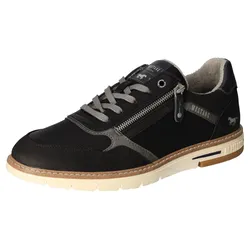 Schnürschuh MUSTANG SHOES, Herren, Gr. 42, schwarz, Lederimitat, sportlich, Schuhe, mit Reißverschluss, Freizeitschuh, Halbschuh, Schnürschuh