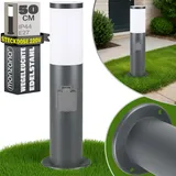 monzana Außenleuchte Edelstahl 50,0 cm E27 inkl. Steckdose grau