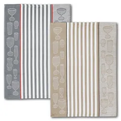 Dyckhoff Geschirrtuch 'Gläser' 50 x 70 cm (Farbe: Beige)