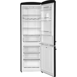 Amica KGCR 387 109 S Retro-Kühl-Gefrierkombination (330 l, 1990 mm hoch, Schwarz)