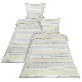 Beautissu Biber Bettwäsche Viola Beige 135 x 200 cm + 80 x 80 cm