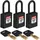 Brady SafeKey Nylon Lockout-Vorhängeschloss Mit Nylon Bügel 38.00 mm Schwarz KA - Gleichschließende Schlösser 3 Stück