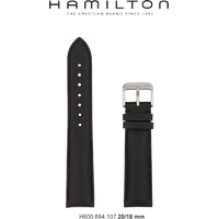 Hamilton Leder Khaki Field Mechanic Band-set Leder-schwarz-20/18 H690.684.107 - schwarz