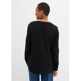 bonprix Tunika BONPRIX "Tunikabluse aus softer Viskose", Damen, Gr. 50, schwarz, Obermaterial: 100% Viskose, regular fit, Tuniken, Casual Stil, Regular Fit, mit Rundsaum, mit Knopfleiste