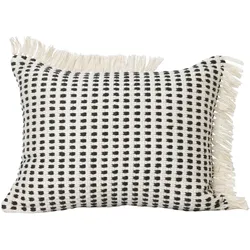 Ferm Living - Way Outdoor Kissen, off-white / blau