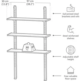 KETER 100 Shelving Kit 100 3 höhenverstellbare Einlegeböden anthrazit