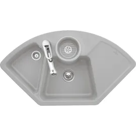 Villeroy & Boch Solo Eck 1,5 Becken rechts Einbauspüle Fossil/Keramik Handbetätigung 1075 x 600 mm