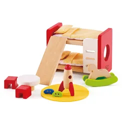 Puppenhausmöbel HAPE "Kinderzimmer", bunt, Puppenmöbel, Kinder, Holz, Polyester