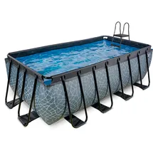 EXIT TOYS EXIT Stone Pool 400 x 200 x 122 cm inkl. Sandfilteranlage und Poolleiter