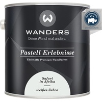Wanders Pastell Erlebnisse 2,5L - Weißes Zebra/Sehr Helles Grau - Edelmatte Wandfarbe! Küchenmöbellack und Möbelfarbe. Kreidefarbe für Holz & mehr. Hohe Deckkraft, schnell trocknend