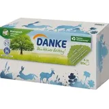 Danke Taschentücher Dein kleiner Beitrag, Box, Recyclingpapier, 4-lagig, nasenweich, 80 Tücher