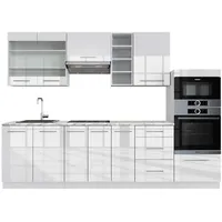 Vicco Küchenzeile Fame-Line 280 cm Weiß Hochglanz