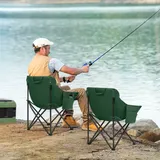 2er Set Faltbar Campingstuhl, Kompakter Angelstuhl bis 100kg, Tragbare Strandstuhl Picknickstuhl mit Tragetasche, Grün - Sunula