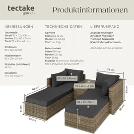 Tectake San Domino Rattan Lounge braun/grau