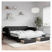 vidaXL Tagesbett 100 x 200 cm Schwarz