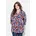 Longbluse Muster V-Ausschnitt 3/4-Arm Rosa/Rot 50/52