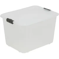 BranQ Velur 30L Aufbewahrungsbox mit Deckel transparent