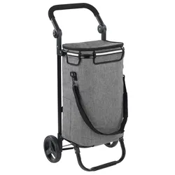 Transportwagen HEINE HOME "Einkaufstrolley", grau, B:46,5cm H:96cm, Aluminium, Kunstfaser, Polyester, Polyester, Transportwagen