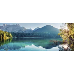 EUROART Glasbild 30 x 80 cm Fusine Lake Glas Blau