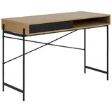 XXXLutz Schreibtisch Schwarz, Eiche, Metall, Holzwerkstoff, 50x75x110 cm, Reach, Arbeitszimmer, Schreibtische, Bürotische